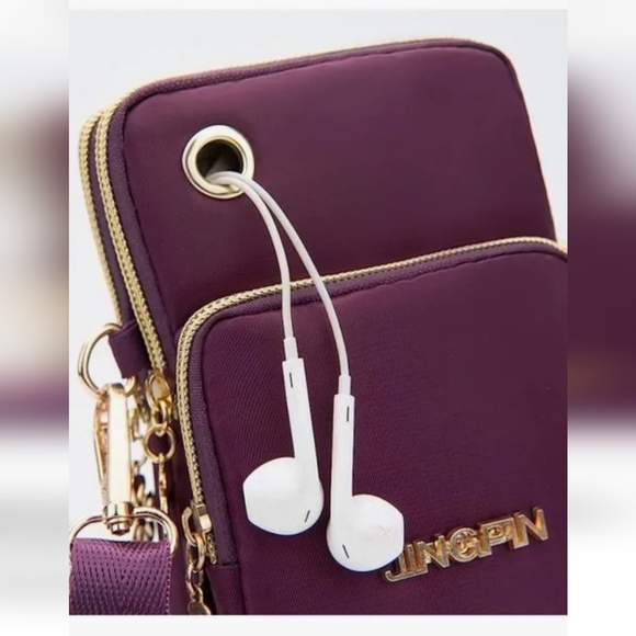 Jing Pin convertible mini shoulder bag w/matching sunglasses, purple - NEW - Picture 10 of 12